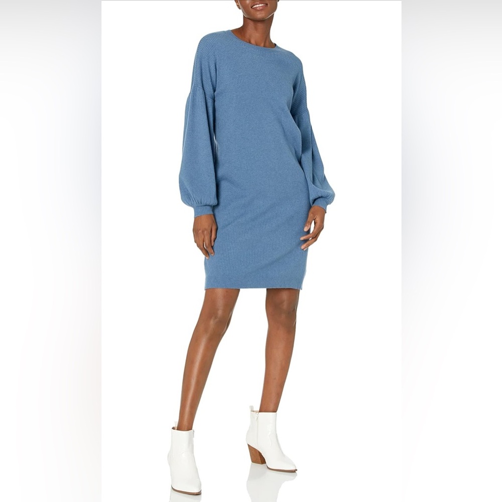 NEW! The Drop Size M Women's Aiko Puff-Sleeve Sweater Dress